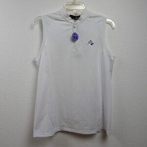 RLX Ralph Lauren Golf Polo Shirt Women's Size M White 1/4 Zip Wicking